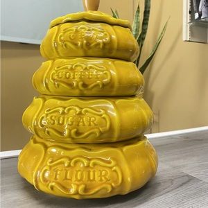 Vintage 70’s Treasure Craft Stackable Canisters